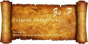 Zsigrai Pelbárt névjegykártya